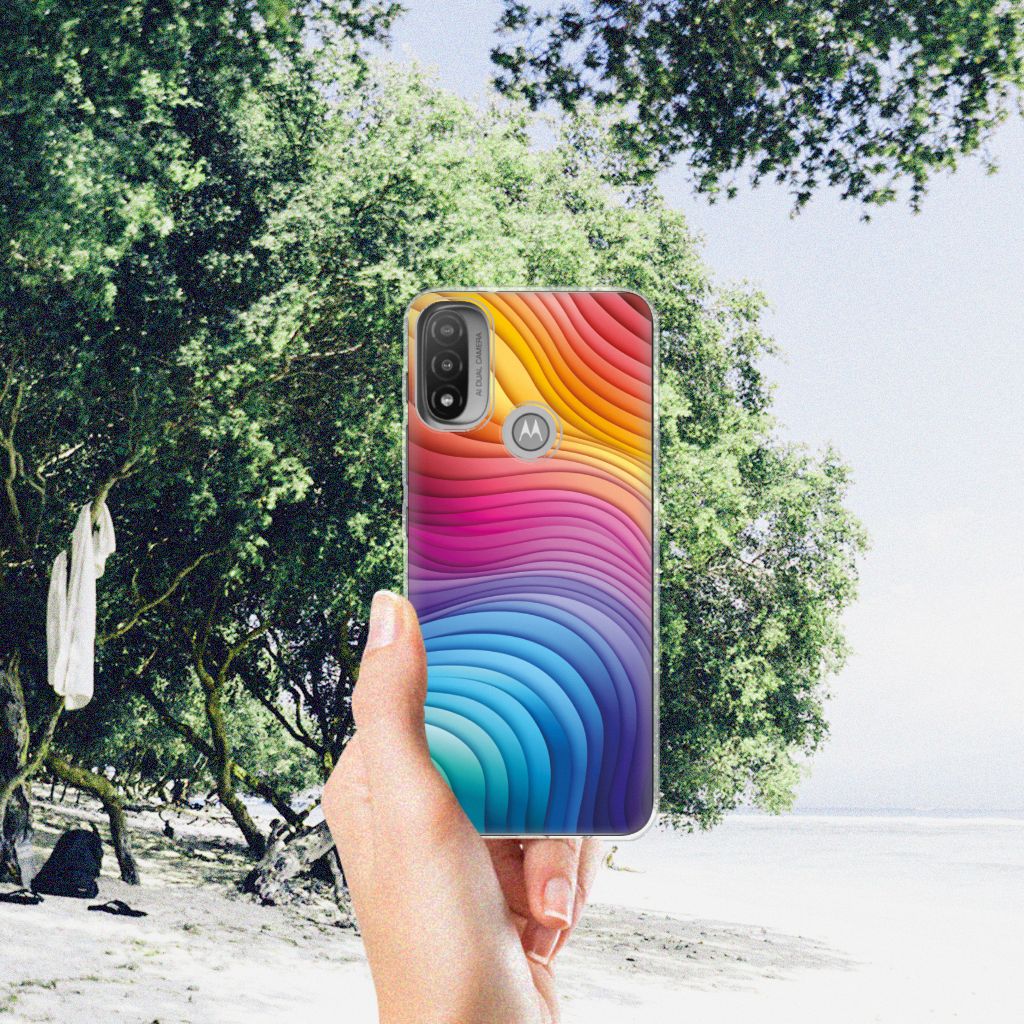 TPU Hoesje voor Motorola Moto E20 | E40 Regenboog B2C Telecom