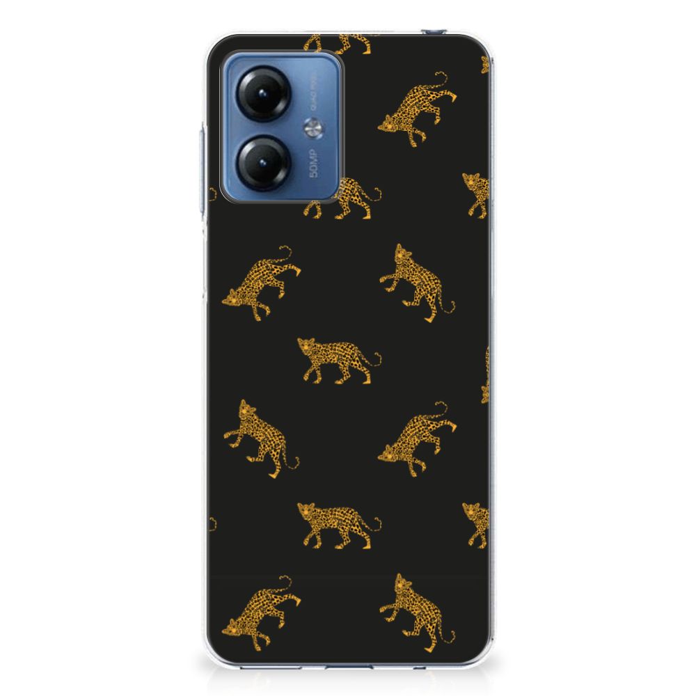 Motorola Moto G14 TPU Hoesje Leopards achterkant