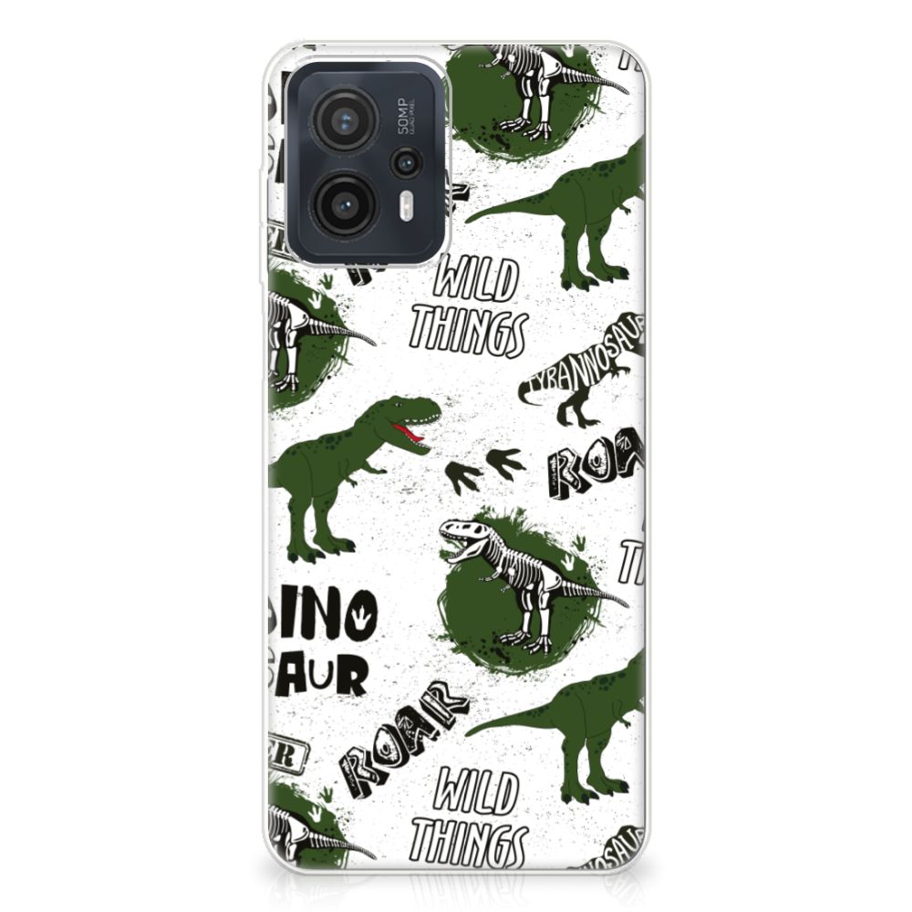 TPU Hoesje voor Motorola Moto G23 | G13 Dinosaurus dino skeletten pootafdrukken design