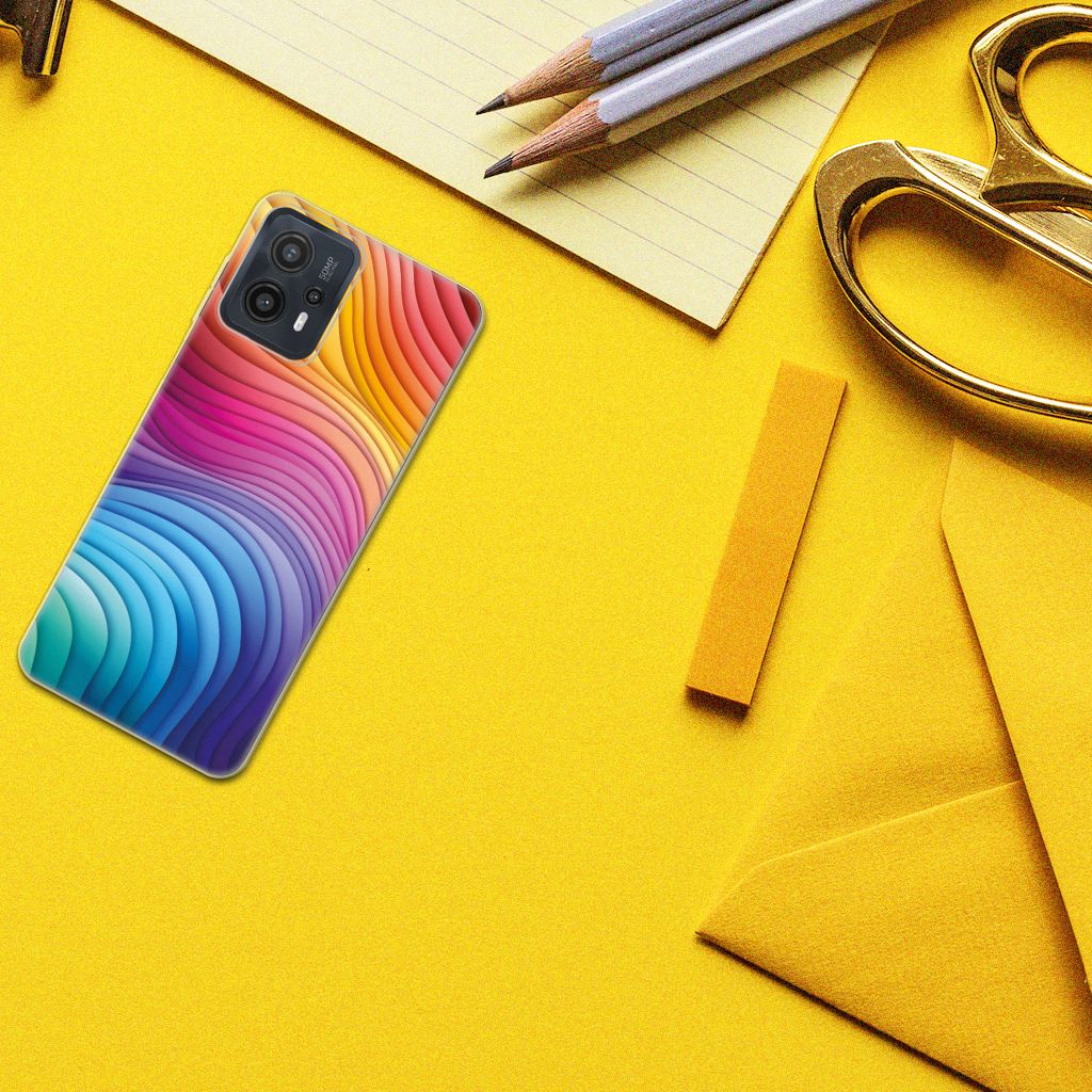 Motorola Moto G23 TPU Hoesje voor Motorola Moto G23 | G13 Regenboog design kleurrijk aanzicht