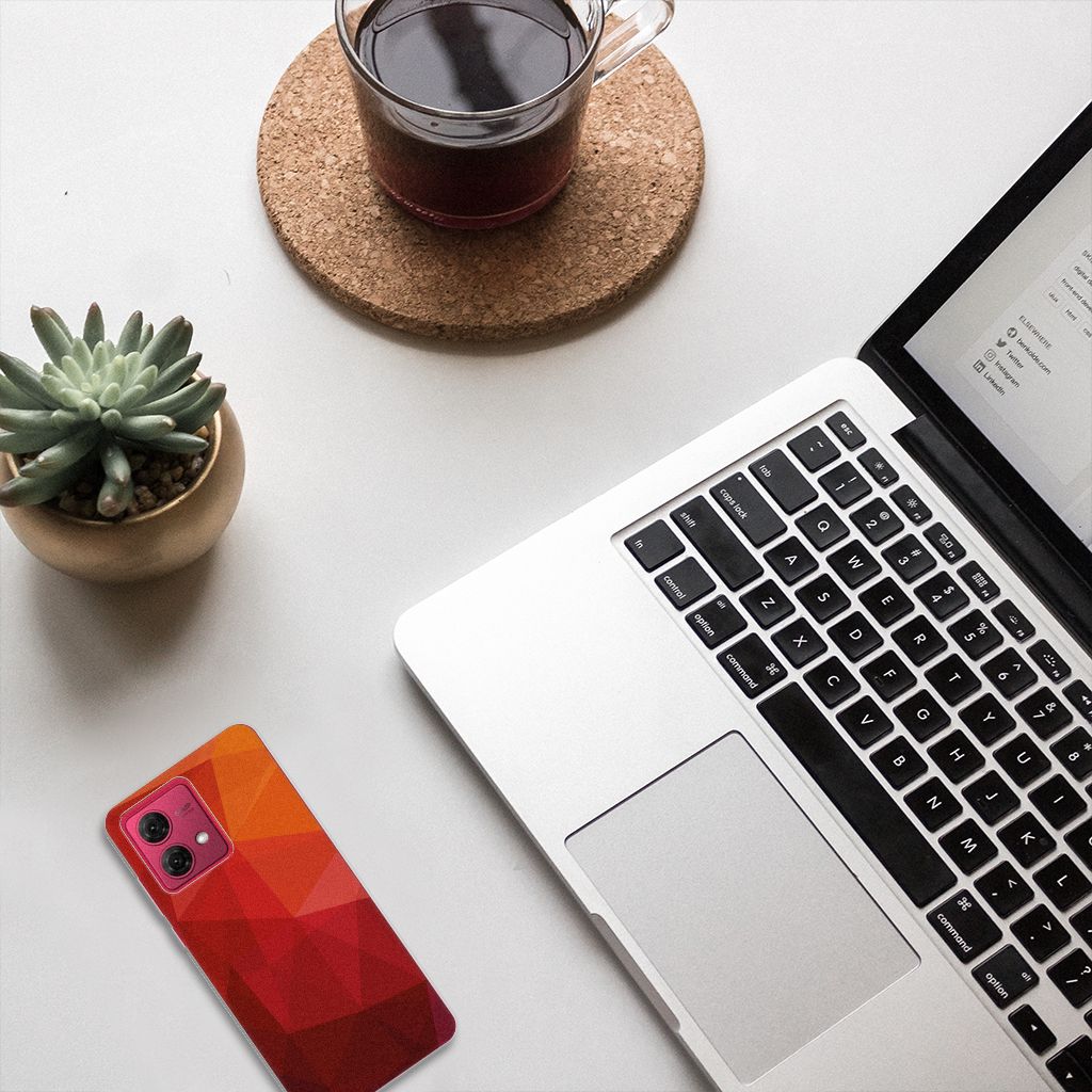 TPU Hoesje voor Motorola Moto G84 Polygon Red