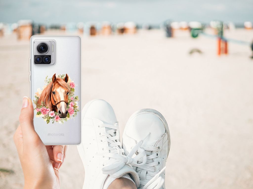 TPU Hoesje voor Motorola Moto X30 Pro Paard telefoonhoesje paard ontwerp hand met schoenen