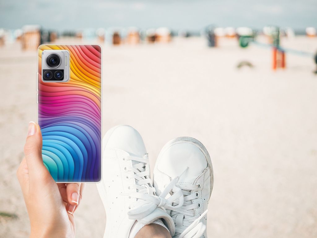 Motorola Moto X30 Pro TPU Hoesje Regenboog voorkant