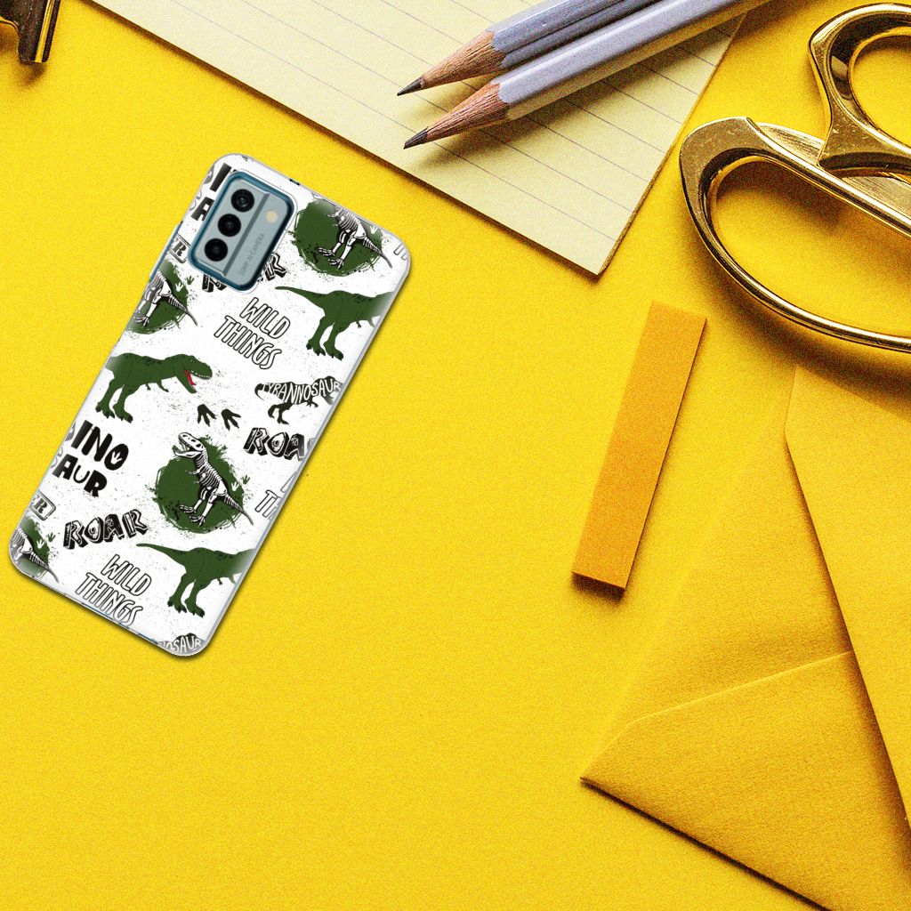 TPU Hoesje voor Nokia G22 Dinosaurus met dino's, biedt gebruiksgemak en bescherming. Perfect cadeau! 🎁