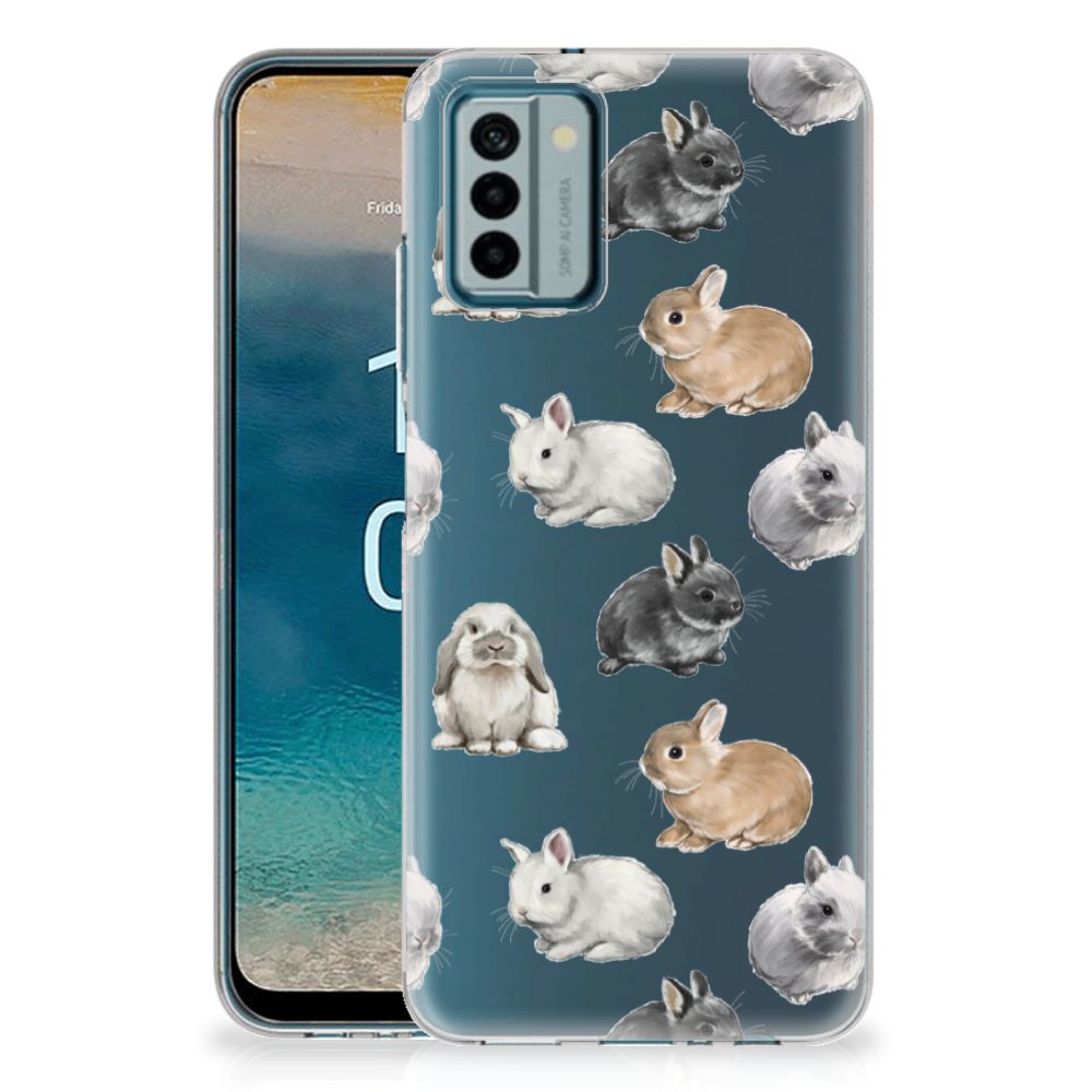 Nokia G22 TPU Hoesje Konijntjes achterkant
