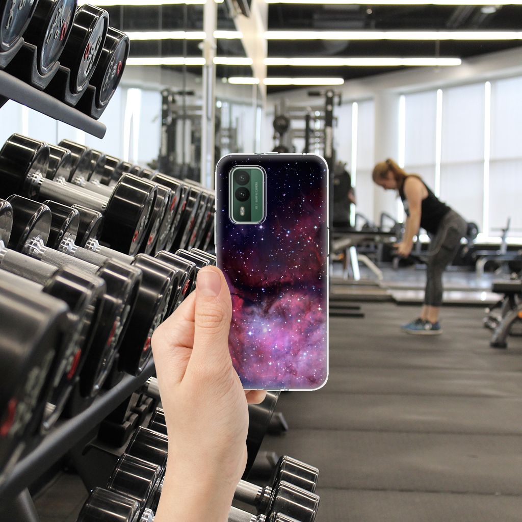 TPU Hoesje voor Nokia XR21 Galaxy heelal design achterkant