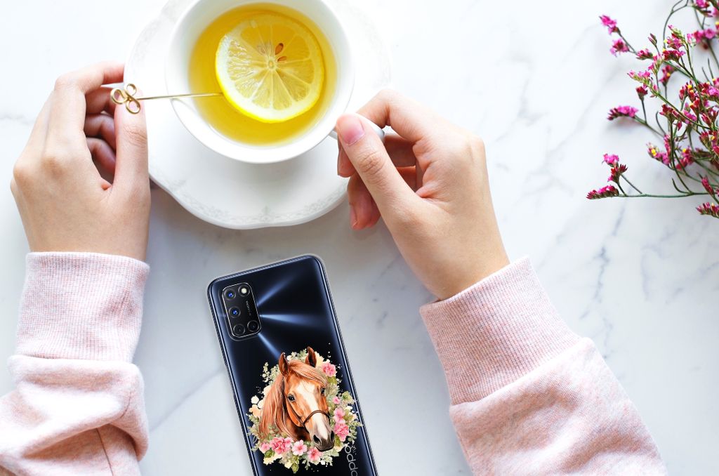 TPU Hoesje voor OPPO A52 | A72 Paard telefoonhoesje paarden design handthee