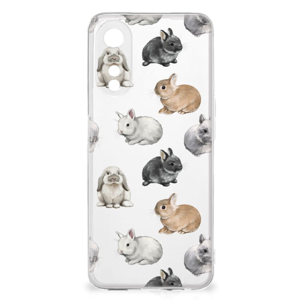 TPU Hoesje voor OPPO A78 5G | A58 5G Konijntjes design konijntjes voorkant
