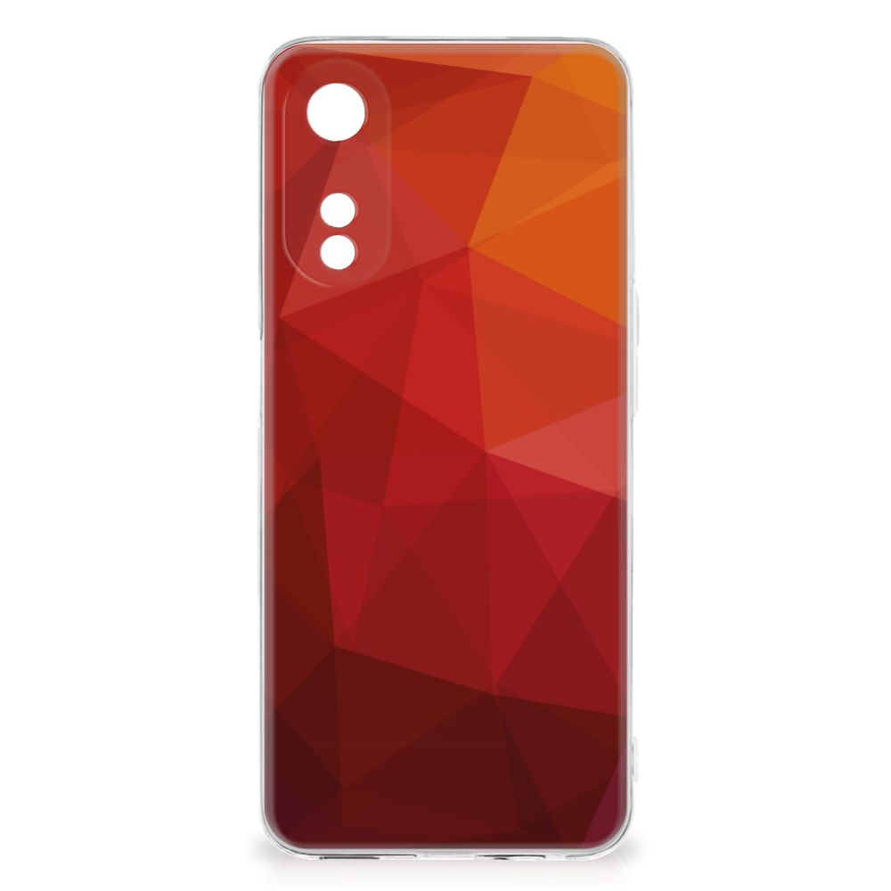 TPU Hoesje voor OPPO A78 5G | A58 5G Polygon Red achterzijde