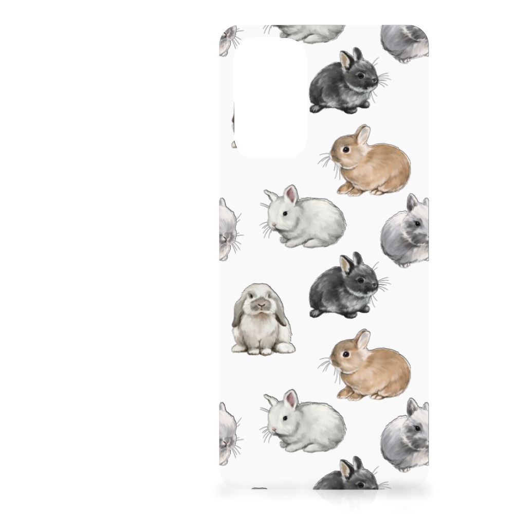 OPPO A93 5G TPU Hoesje Konijntjes design voorkant schattige konijnen