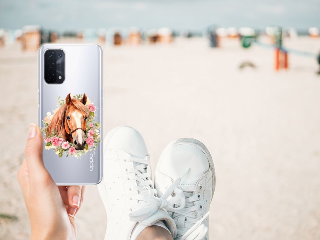 OPPO A93 5G TPU Hoesje Paard voorkant strand