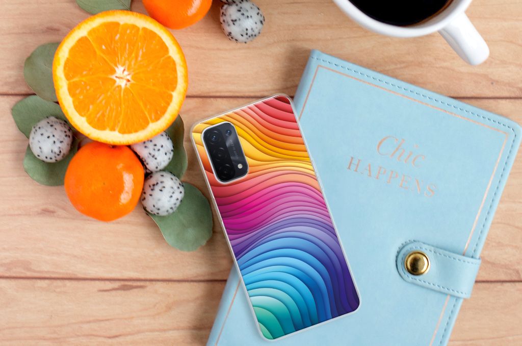OPPO A93 5G TPU Hoesje Regenboog boven uitzicht