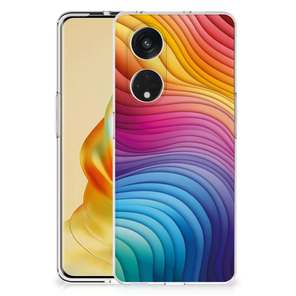 OPPO Reno8 T 5G TPU Hoesje Regenboog achterkant