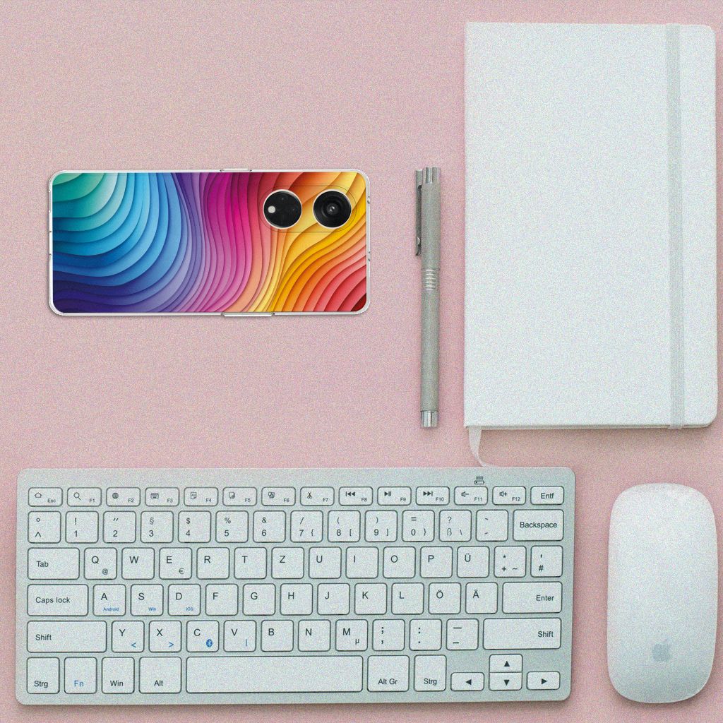 OPPO Reno8 T 5G TPU Hoesje voor OPPO Reno8 T 5G Regenboog bovenaanzicht