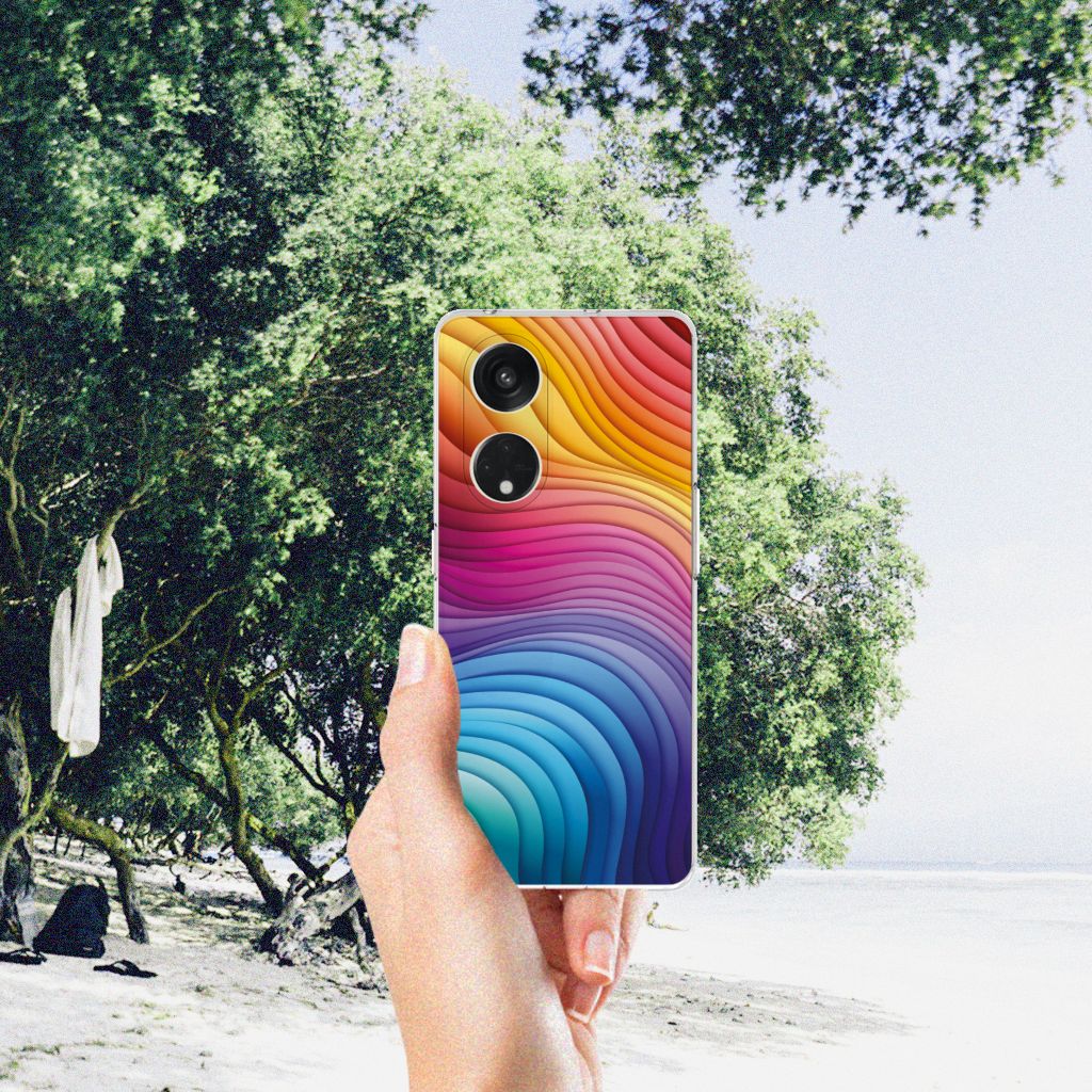 TPU Hoesje voor OPPO Reno8 T 5G Regenboog designnaam aanzicht