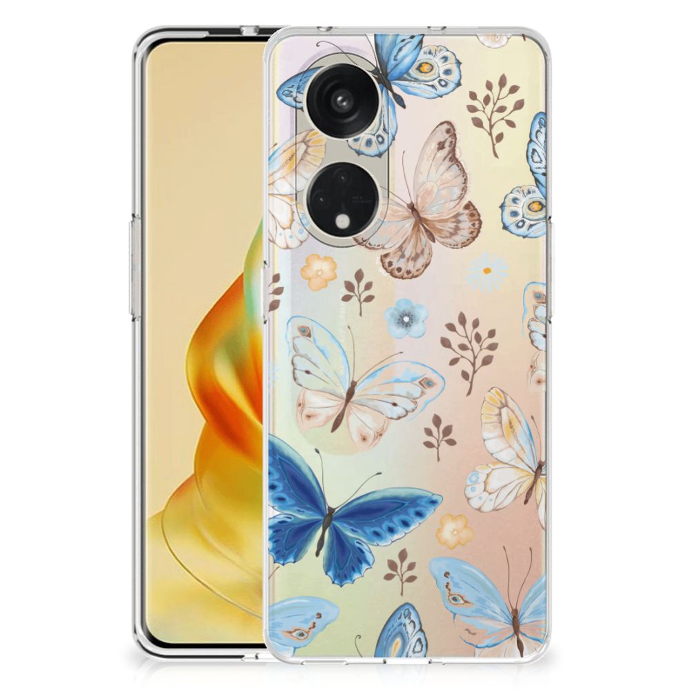 TPU Hoesje voor OPPO Reno8 T 5G Vlinder design vlinder aanzicht