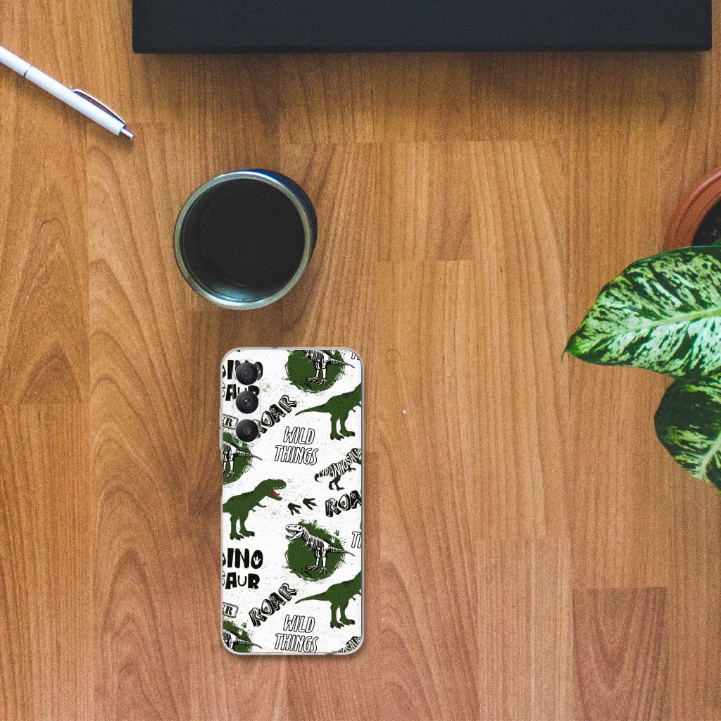 TPU Hoesje voor Samsung Galaxy A05S Dinosaurus dino design bovenaanzicht