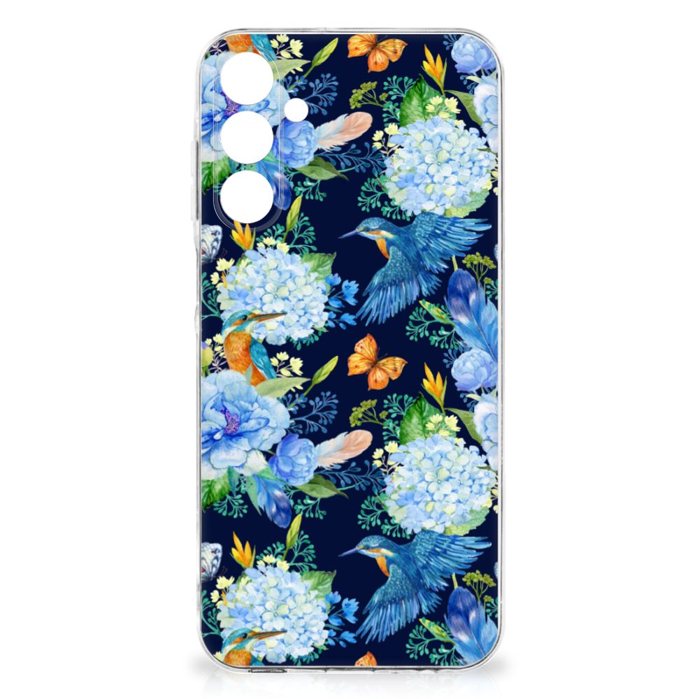 Samsung Galaxy A16 TPU Hoesje IJsvogel bloemen achterzijde