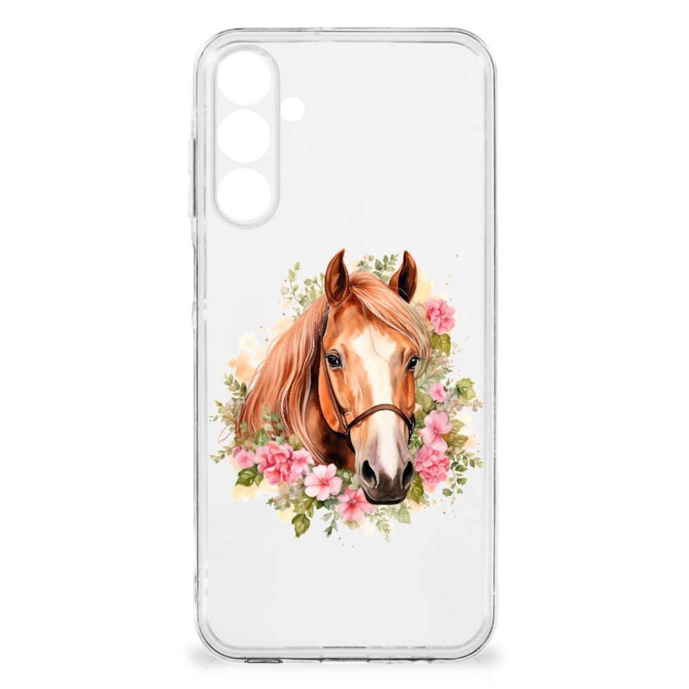 Samsung Galaxy A16 TPU Hoesje Paard bloemen voorkant