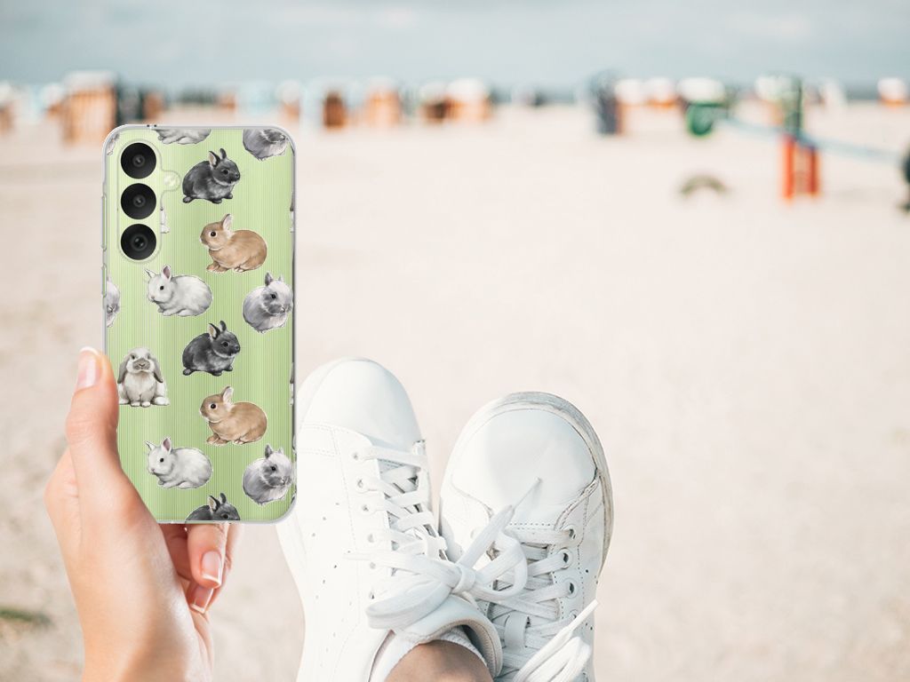 Samsung Galaxy A35 TPU Hoesje Konijntjes aanzicht