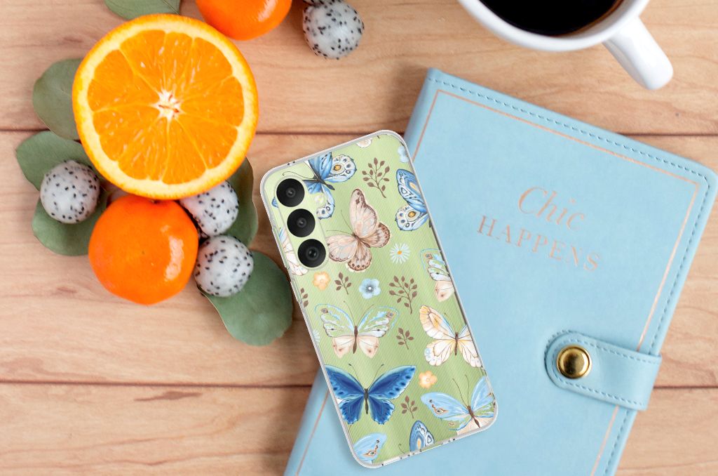 Samsung Galaxy A35 TPU Hoesje Vlinder aanzicht