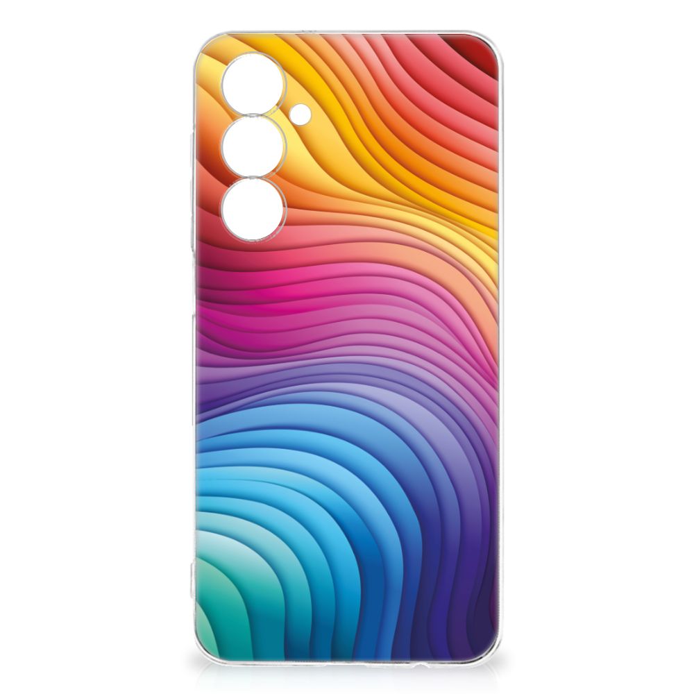 Samsung Galaxy A54 5G TPU Hoesje Regenboog design kleurrijk aanzicht