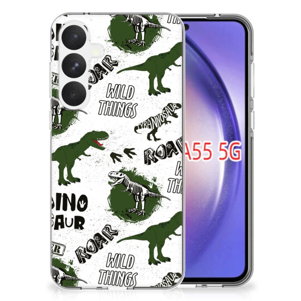 Samsung Galaxy A55 TPU Hoesje Dinosaurus voorkant design