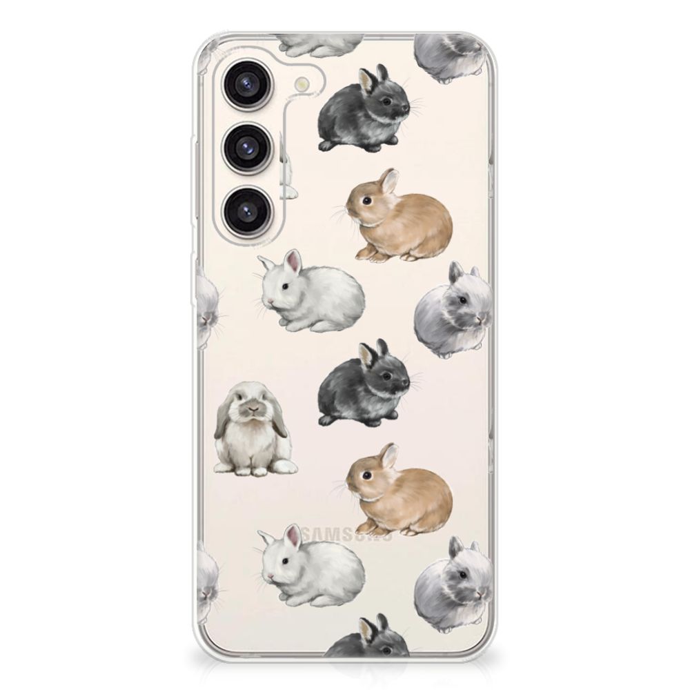 Samsung Galaxy S23 Plus TPU Hoesje Konijntjes design voorkant