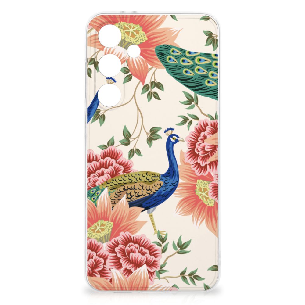 Samsung Galaxy S24 FE TPU Hoesje Pink Peacock achterkant