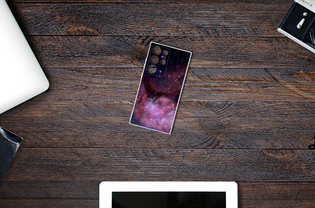 Samsung Galaxy S24 Ultra TPU Hoesje heelal design bovenaanzicht