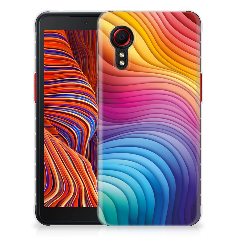 Samsung Galaxy Xcover 5 TPU Hoesje Regenboog design kleurrijk aanzicht