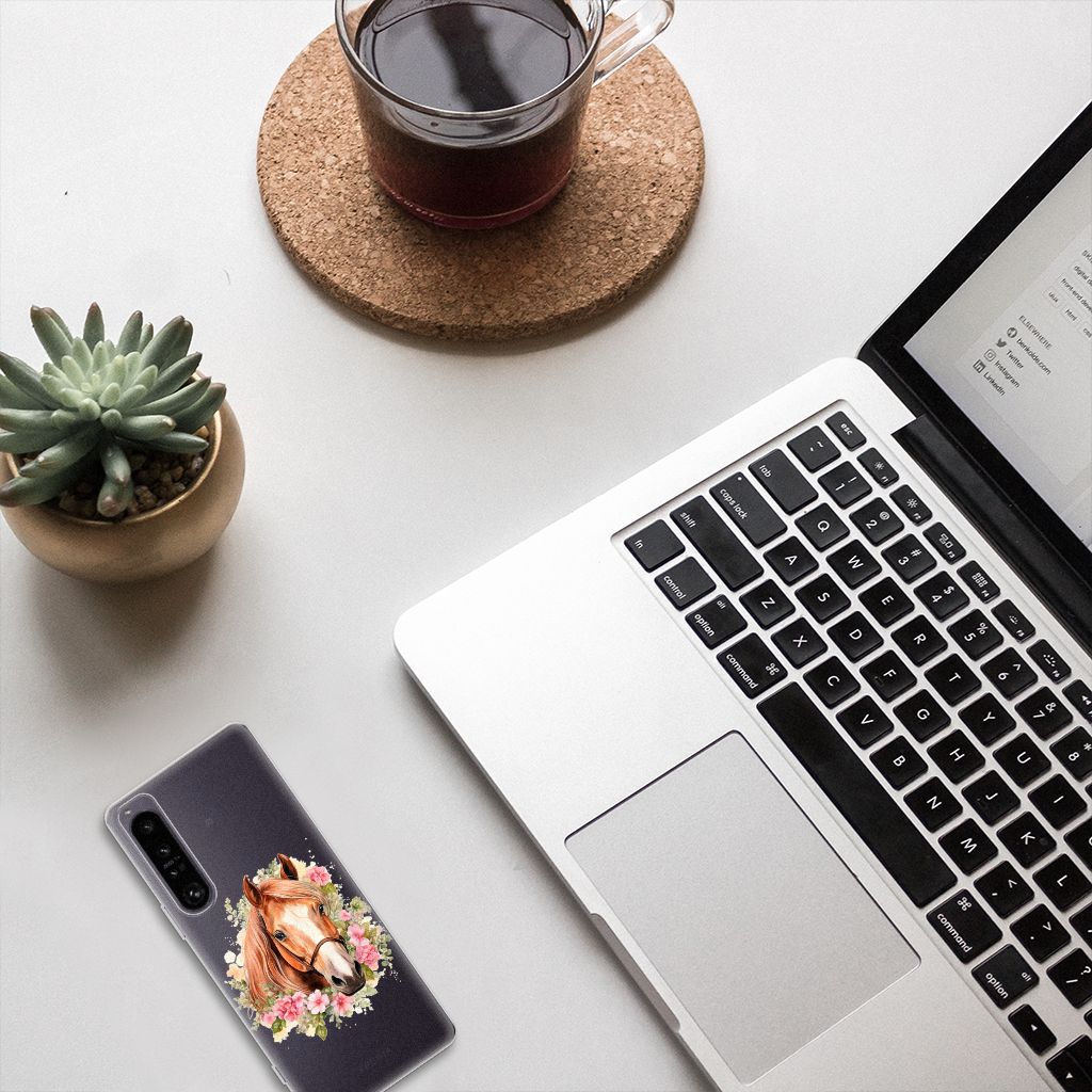 Sony Xperia 1 IV TPU Hoesje Paard bovenaanzicht