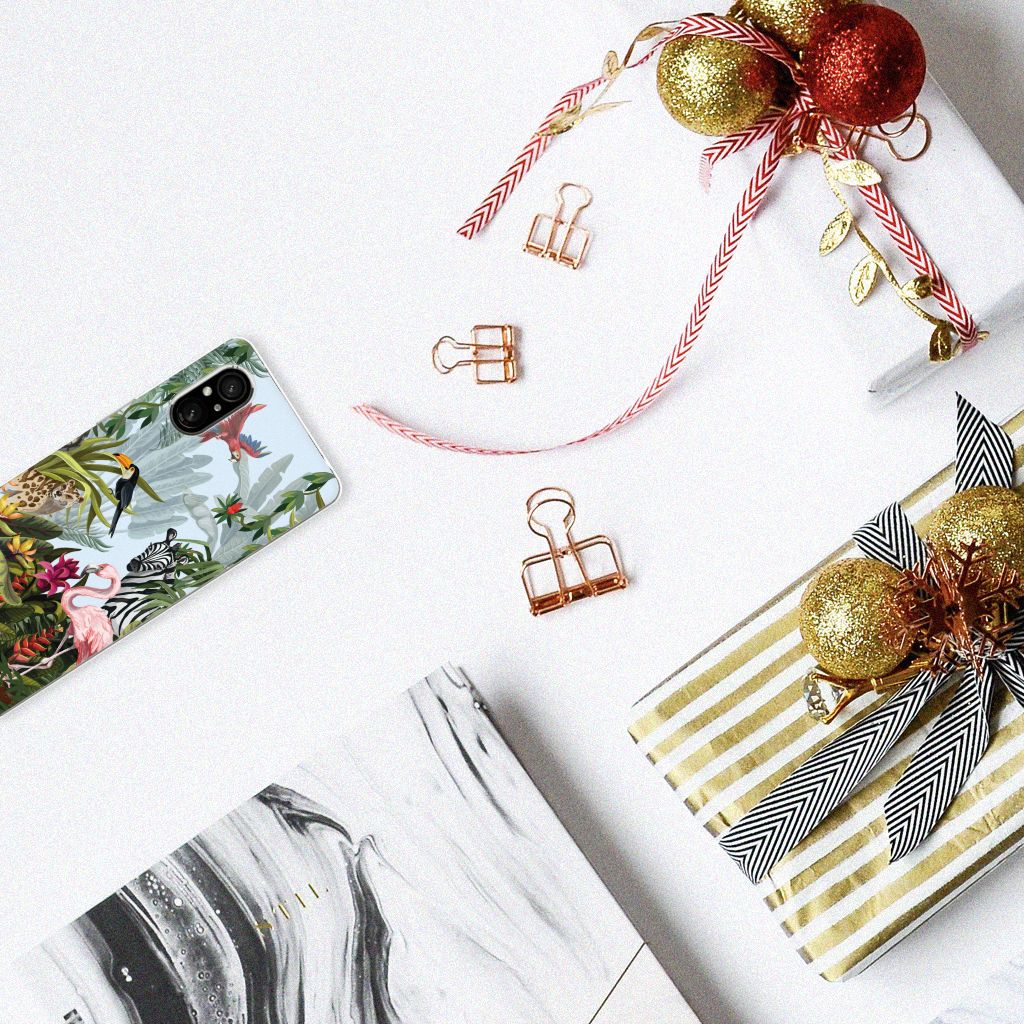 Sony Xperia 5 V TPU Hoesje Jungle design achterkant