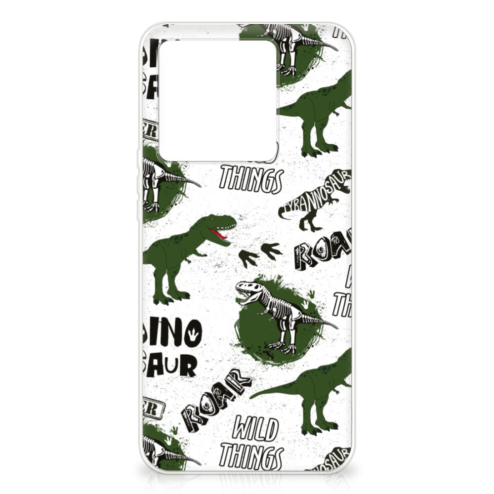 TPU Hoesje voor Xiaomi 13T Dinosaurus met dino's en skeletten print voor een unieke uitstraling en bescherming.