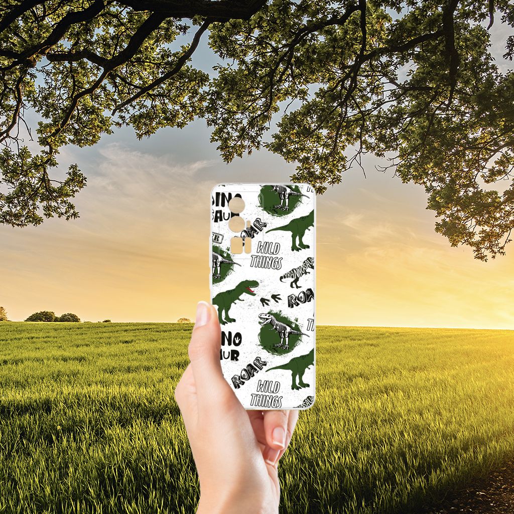 Xiaomi Poco F5 Pro TPU Hoesje Dinosaurus design achterkant hand natuur