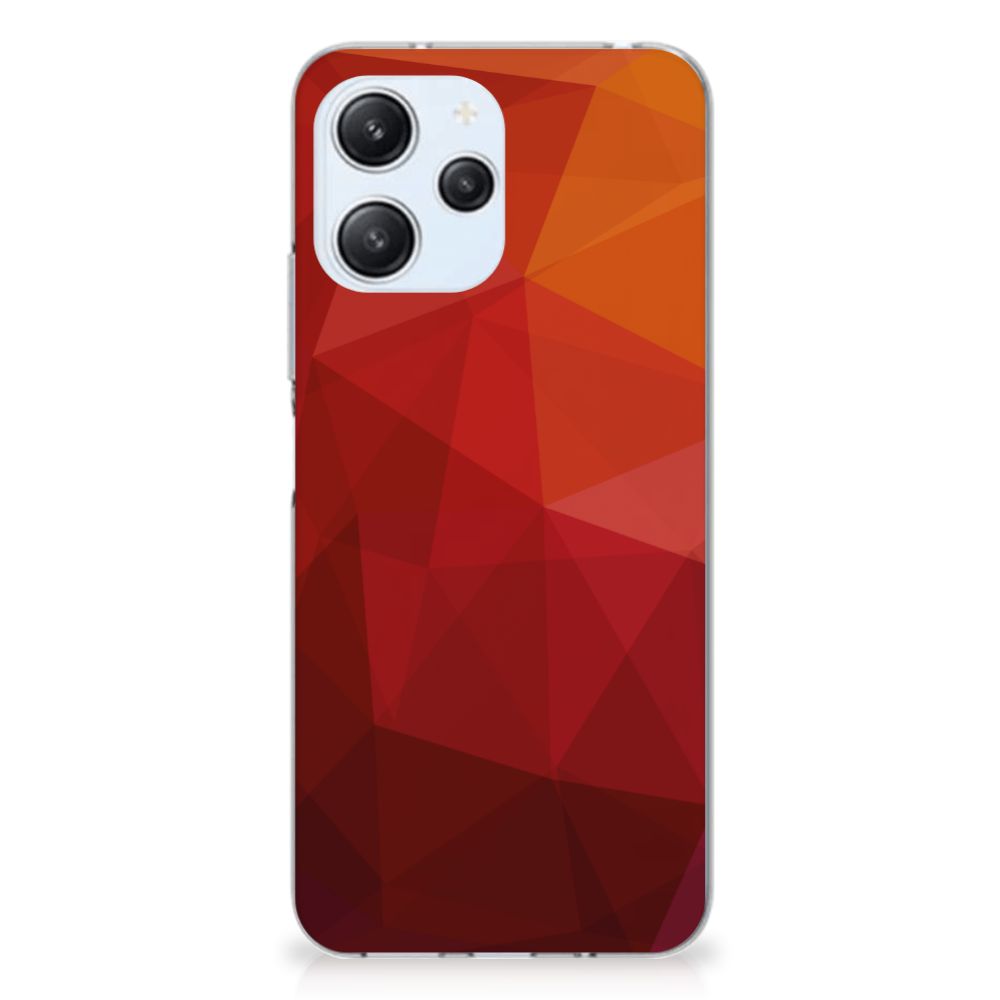 Xiaomi Redmi 12 4G TPU Hoesje Polygon Red achterkant