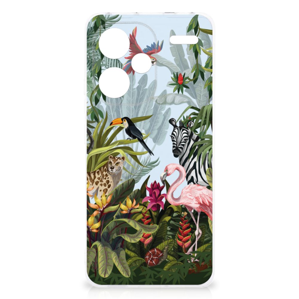 Xiaomi Redmi Note 13 Pro Plus TPU Hoesje Jungle dieren ontwerp achterkant