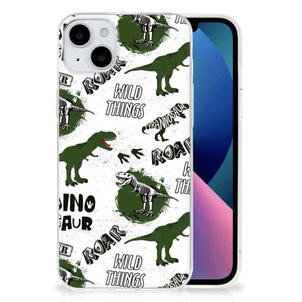 TPU Hoesje voor iPhone 15 Plus Dinosaurus met dino's en skeletten print 🦖