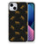 TPU Hoesje voor iPhone 15 Plus Leopards met luipaardenprint op zwarte achtergrond.