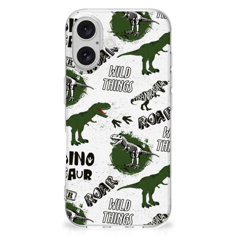 TPU Hoesje voor iPhone 16 Dinosaurus dinosaurus design achterkant