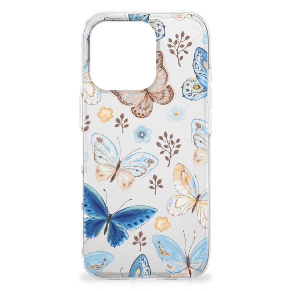 TPU Hoesje voor iPhone 16 Pro Max Vlinder vlinderdesign voorkant