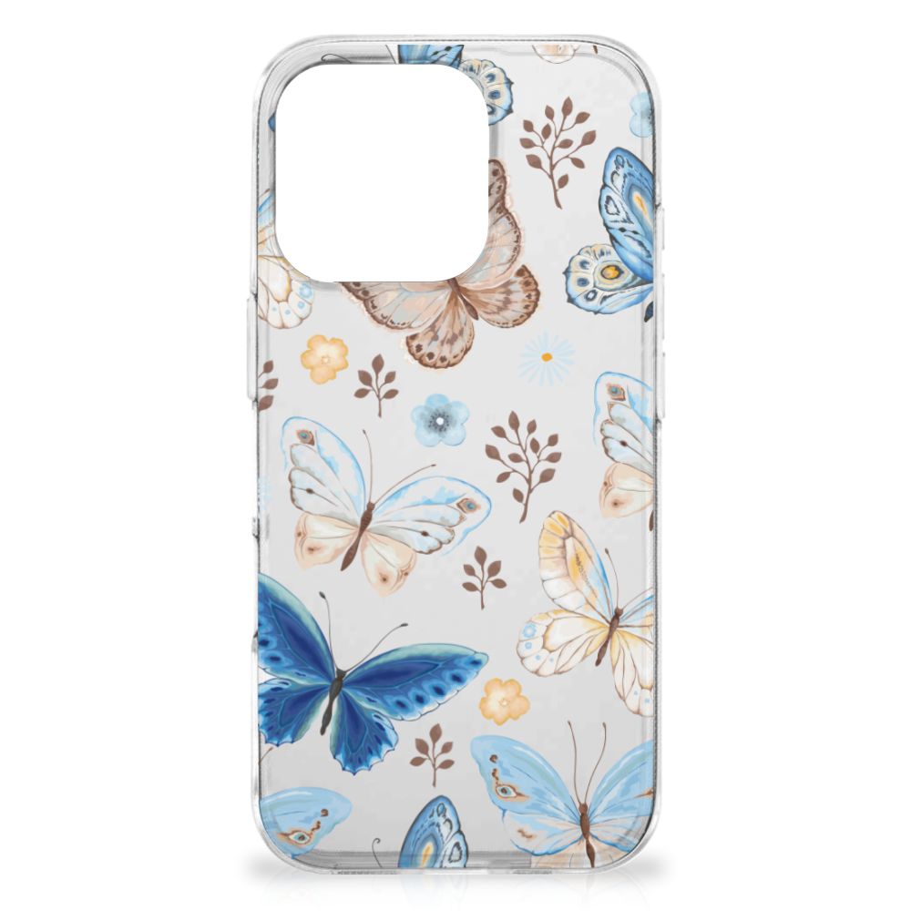 TPU Hoesje voor iPhone 16 Pro Vlinder vlinder ontwerp achterkant