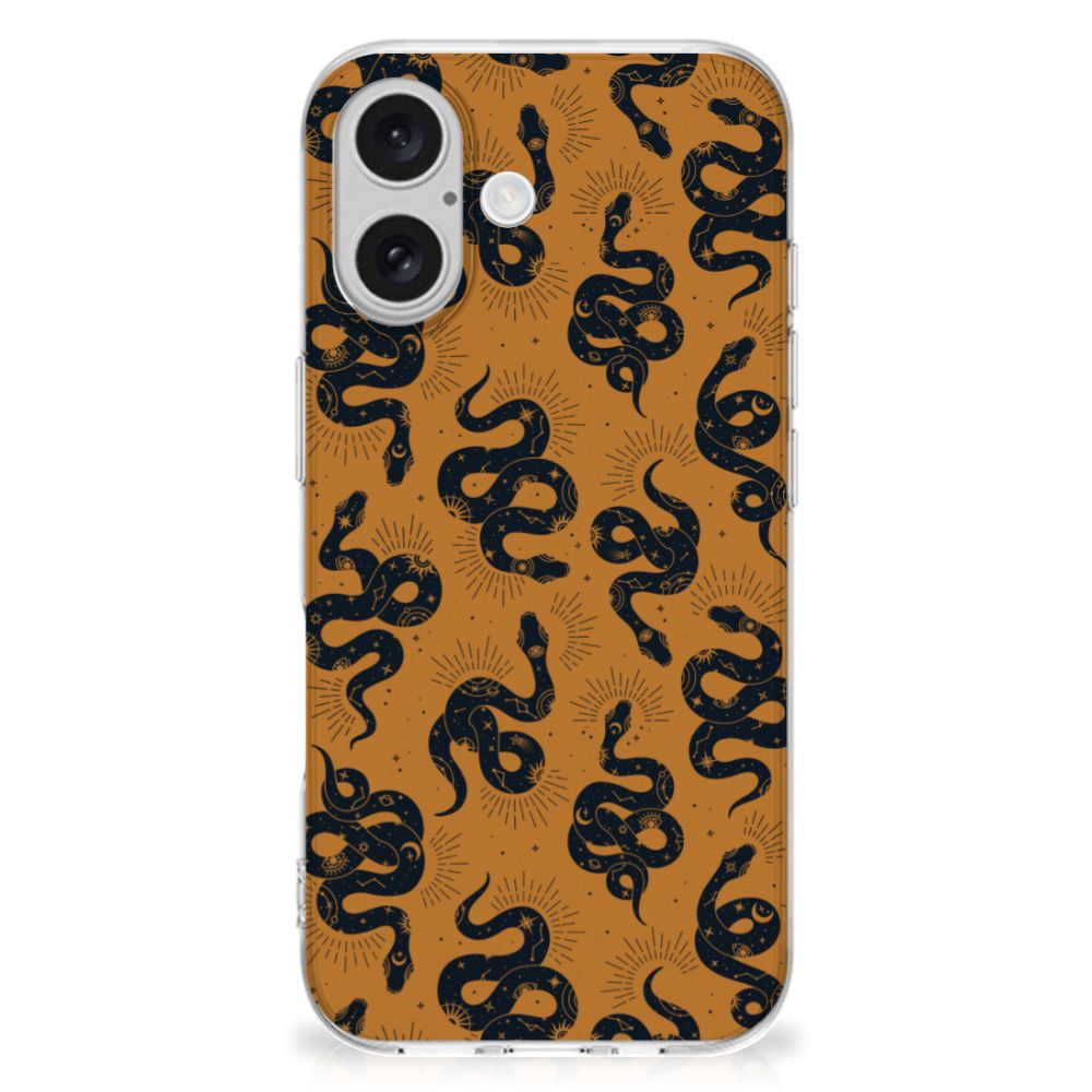 TPU Hoesje voor iPhone 16 Snakes slangen design achterkant
