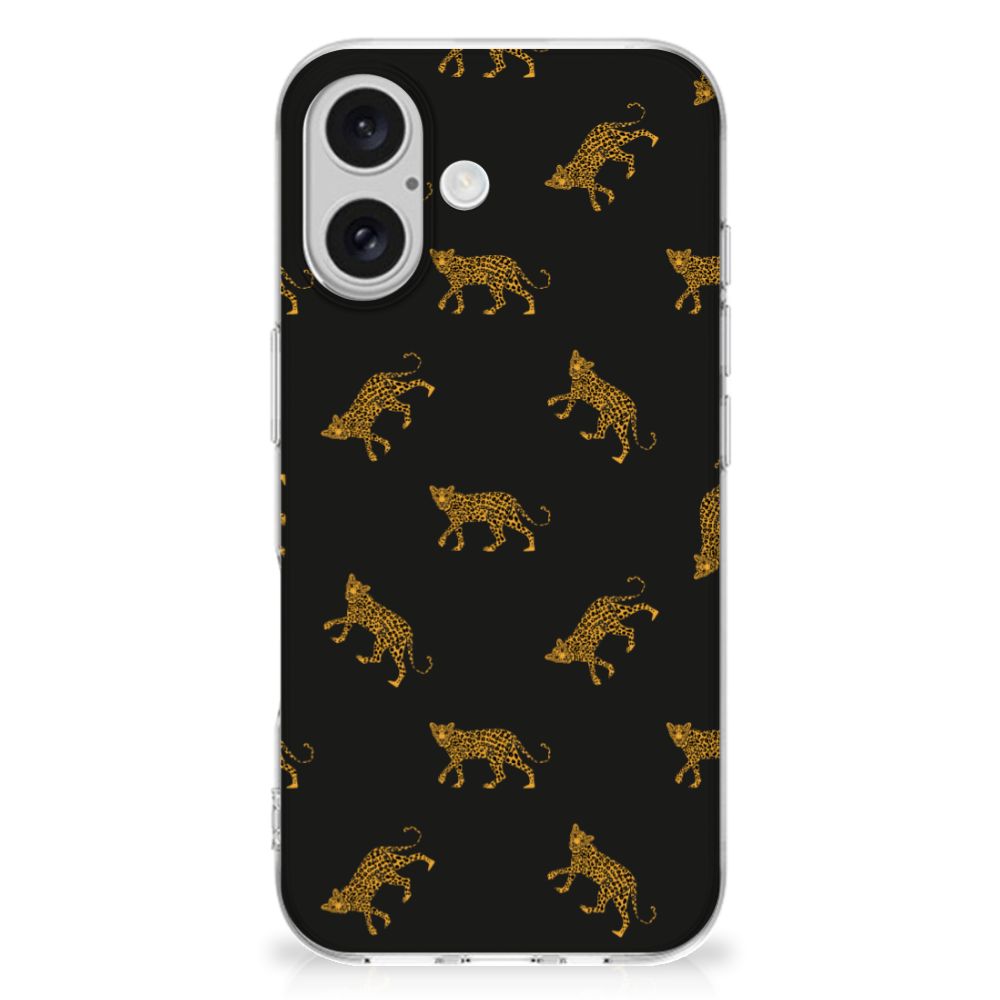 TPU Hoesje voor iPhone 16 plus Leopards design luipaard print achterkant