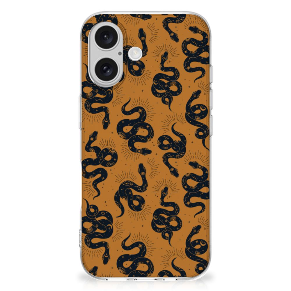 TPU Hoesje voor iPhone 16 plus Snakes slangen design achterkant