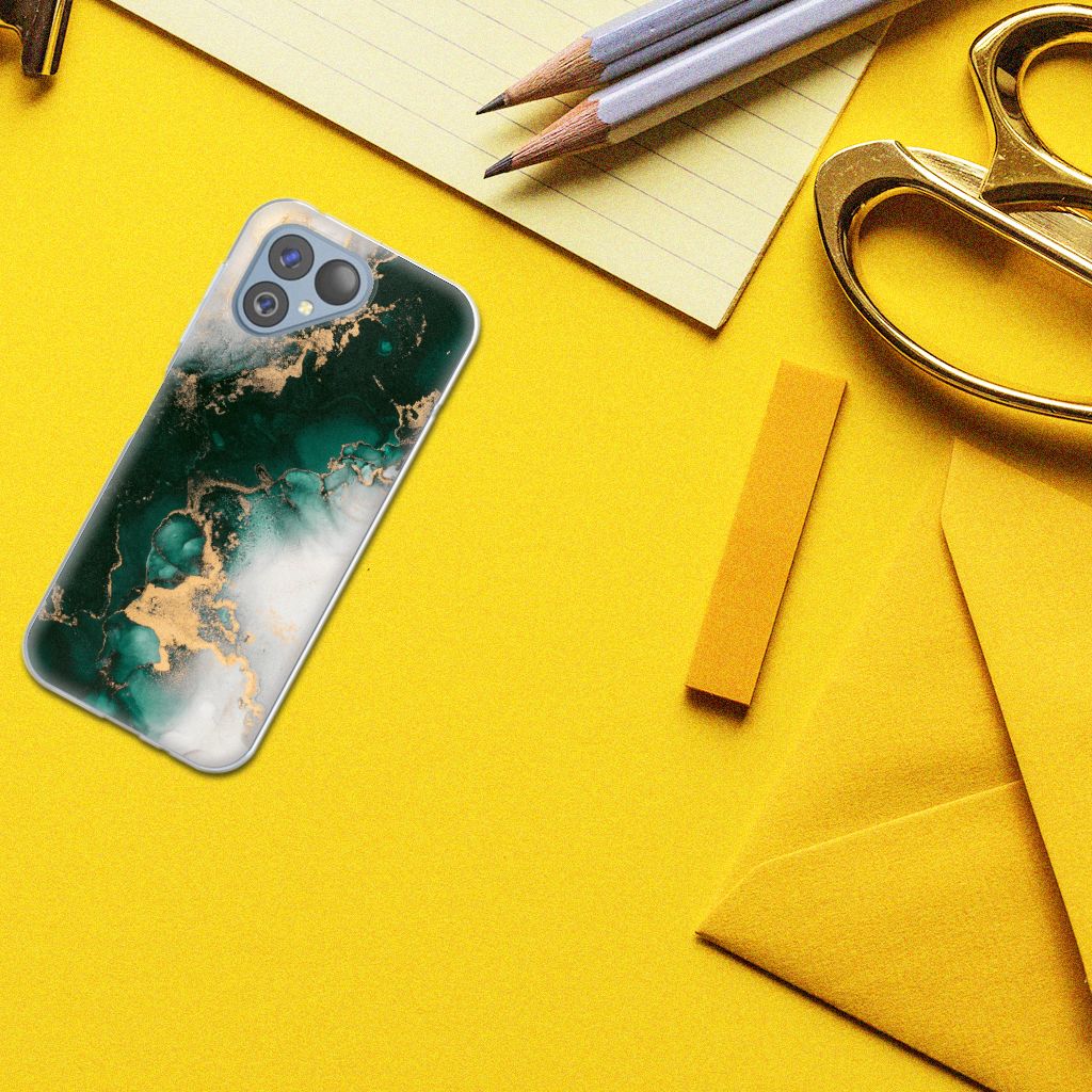 TPU Siliconen Hoesje voor Fairphone 5 Marmer Groen