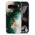 Google Pixel 9 Pro XL TPU Siliconen Hoesje Marmer Groen achterzijde