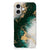 Apple iPhone 16 TPU Siliconen Hoesje voor iPhone 16 Marmer Groen achterkant