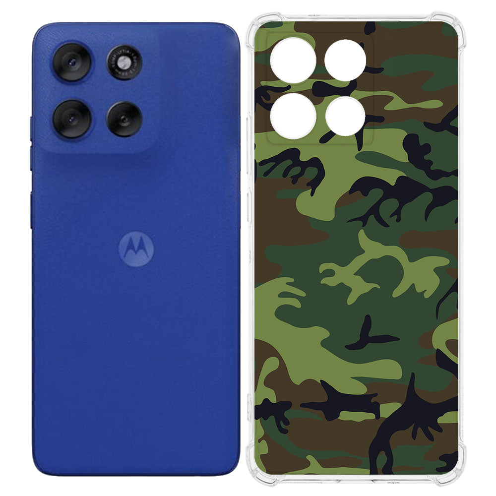 Motorola Moto G56 TPU Telefoonhoesje Army Dark backcover camouflage achterkant