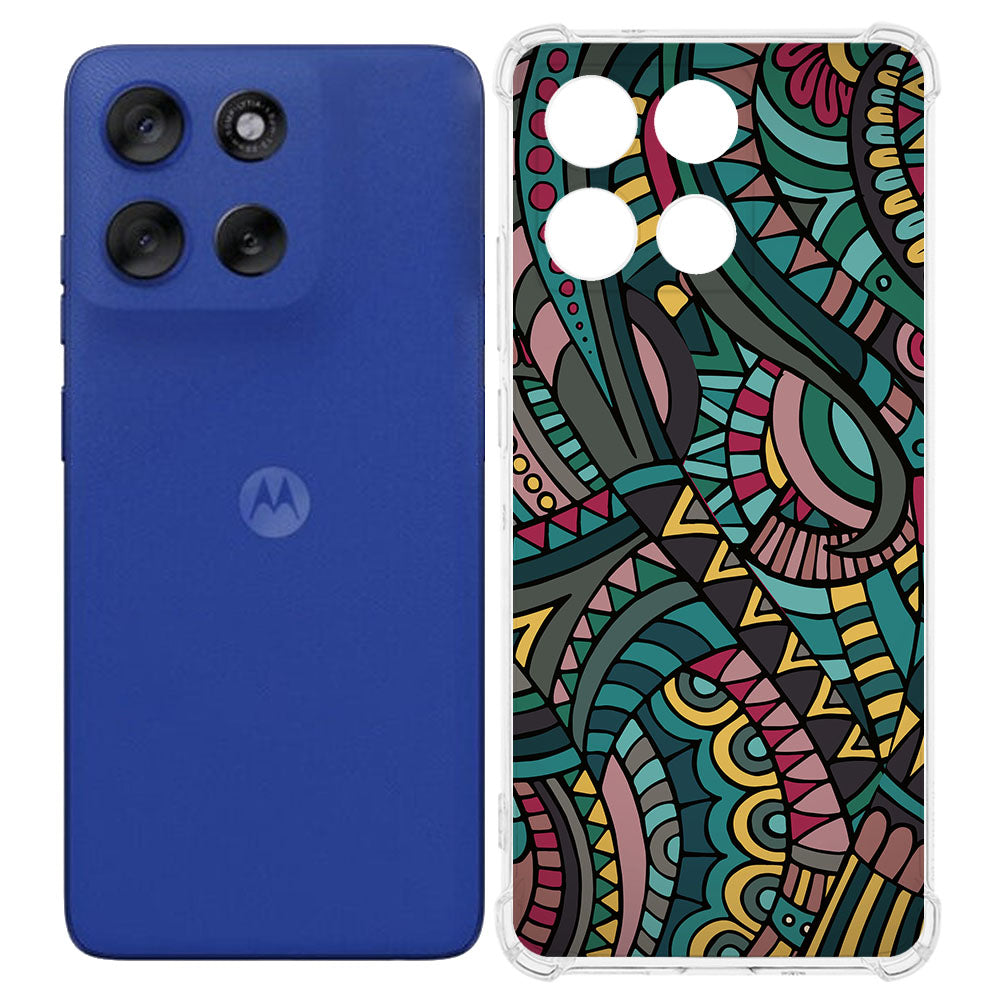 TPU Telefoonhoesje Motorola Moto G56 Aztec backcover design achterkant